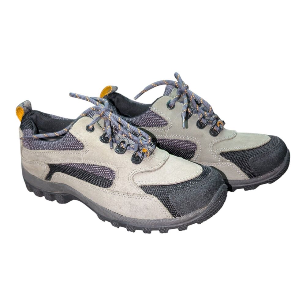 Bass Gray Suede Mesh Hiking Shoes women's Size 8.5 Outdoor Trail Walking Comfort